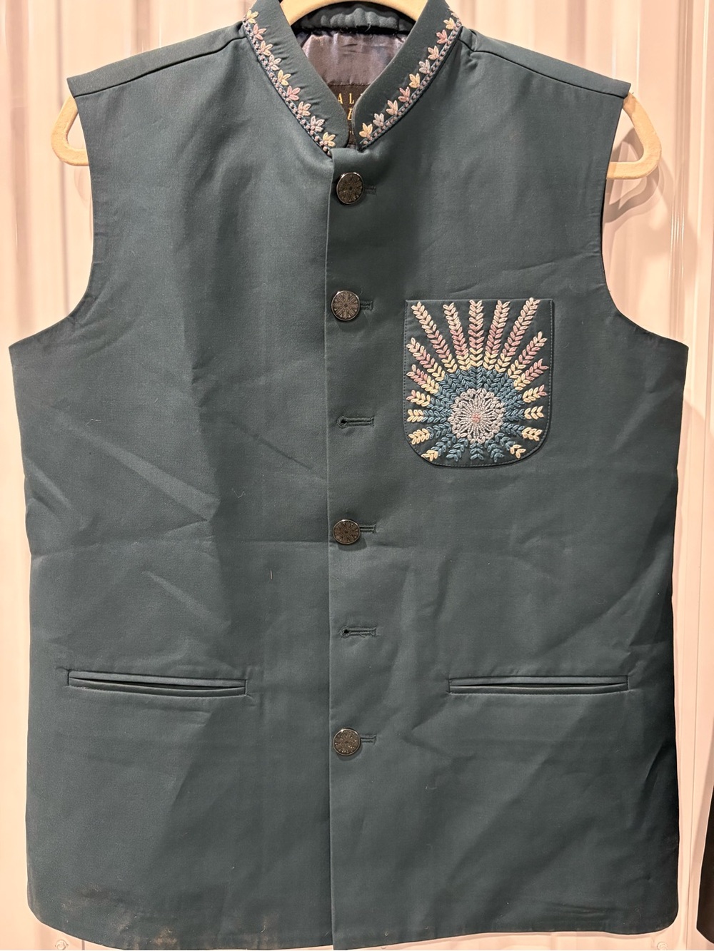 KALKI Men Handcrafted Embroidered Nehru Bandi Festival Vest